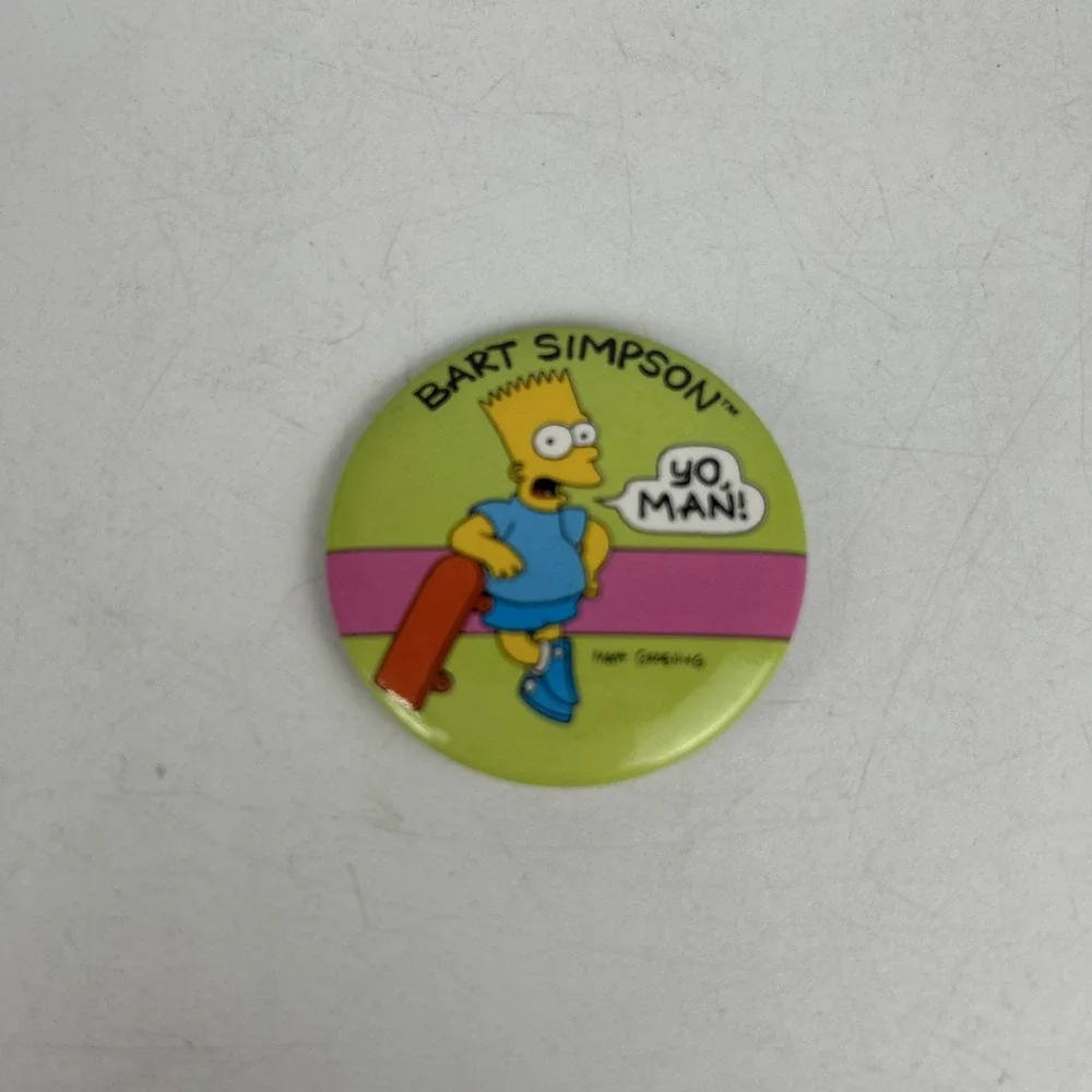 Vintage The Simpsons Keychain And Pin‎ Set Six Items Total